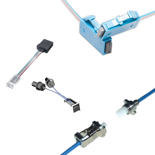 新型光纖連接器<br/><small>New type Optical Fiber connector</small><br/><small>．矽光子方案</small><br/><small>．ELSFP外接光模組連接器</small><br/><small>．非接觸式MT連接器</small><br/><small>．奈米連接器</small>產品圖